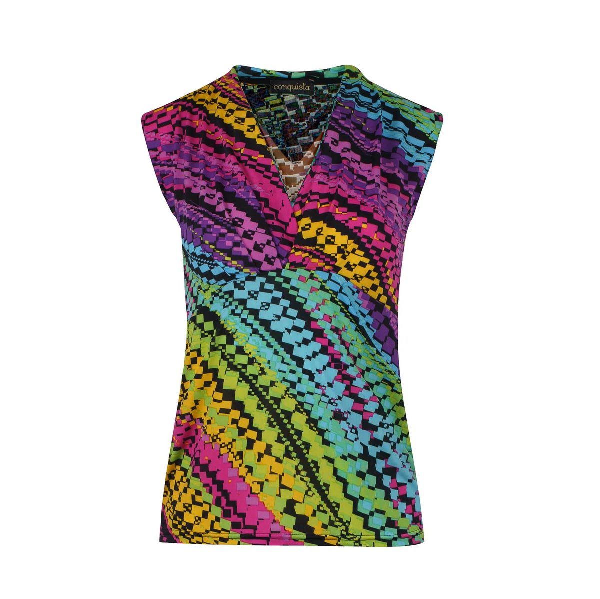 Helles Jersey-Top mit abstraktem Druck