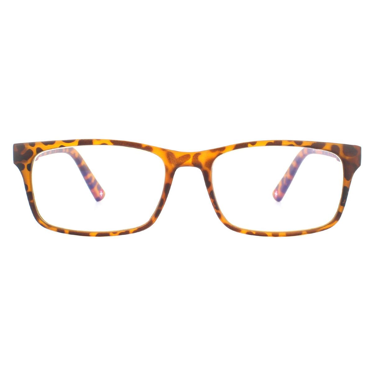 Rechteckige Brille in matter Schildpatt-Optik