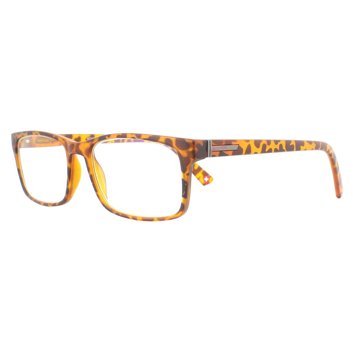 Rechteckige Brille in matter Schildpatt-Optik
