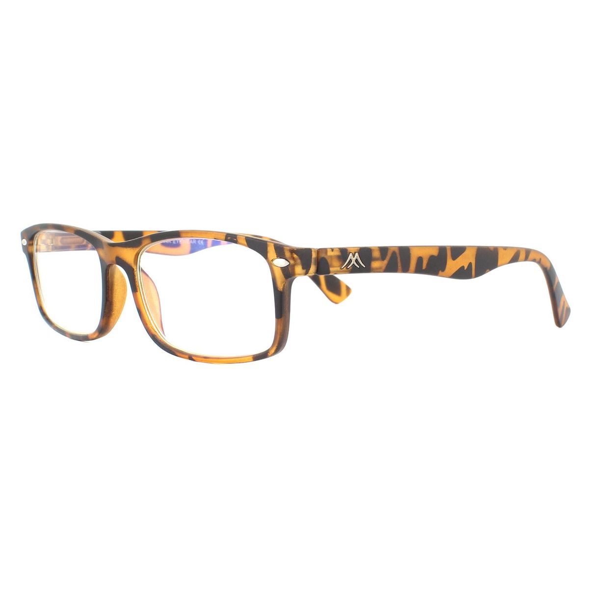 Rechteckige Brille in matter Schildpatt-Optik
