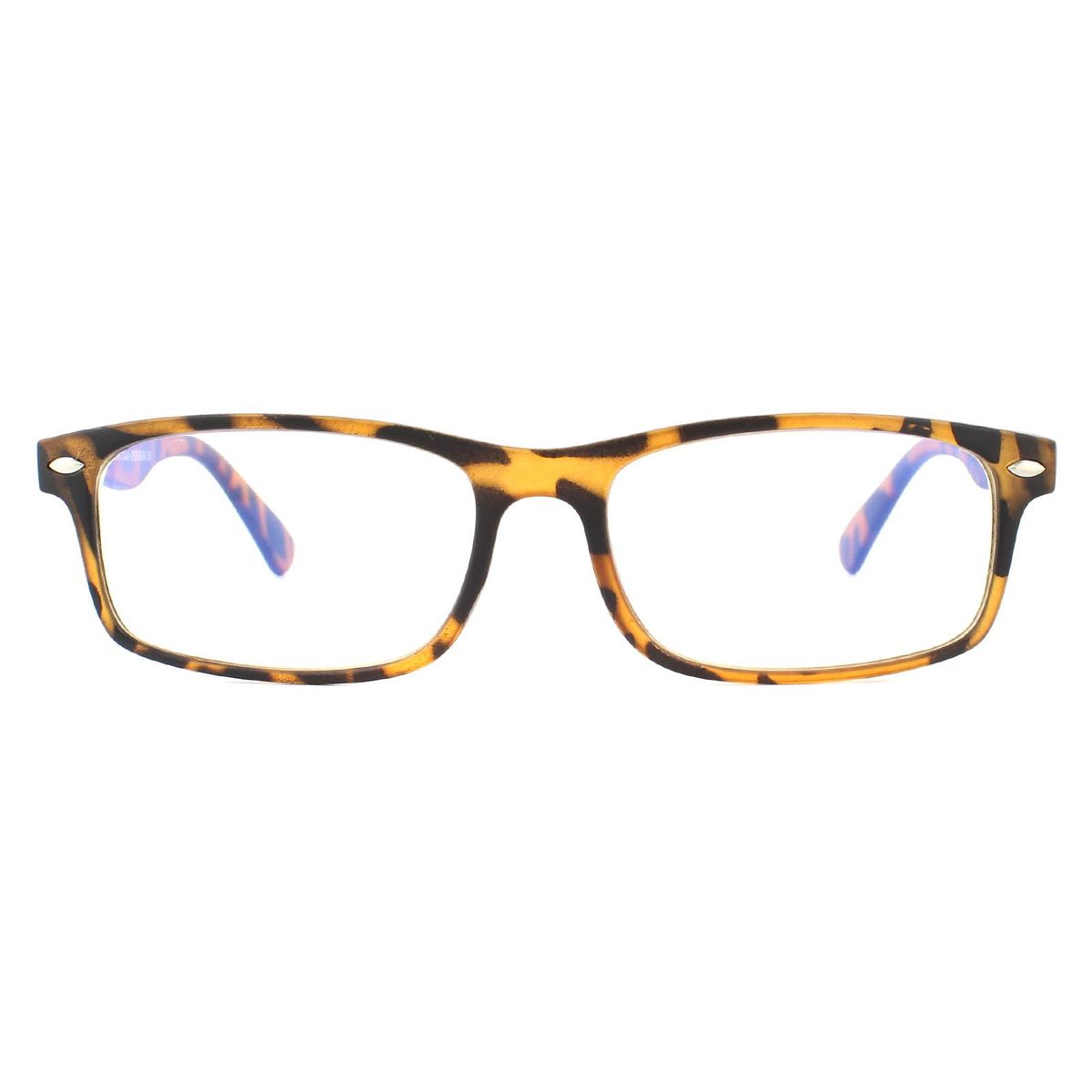 Rechteckige Brille in matter Schildpatt-Optik