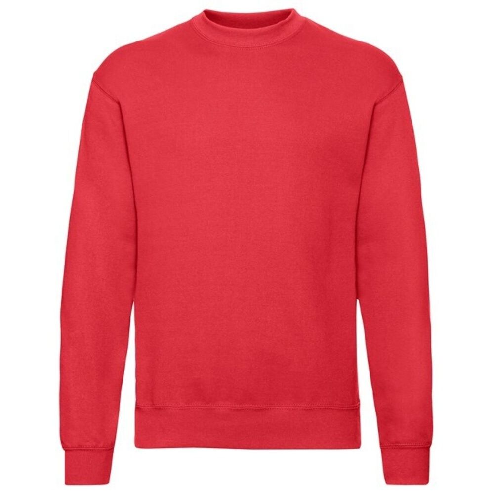 Klassisches, einfarbiges, rotes Rundhals-Sweatshirt