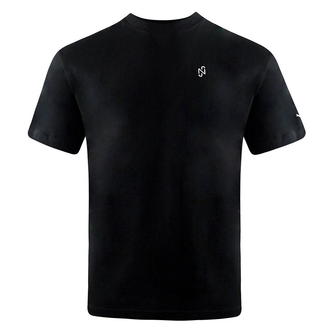 Schwarzes Kurzarm-T-Shirt mit Rundhalsausschnitt