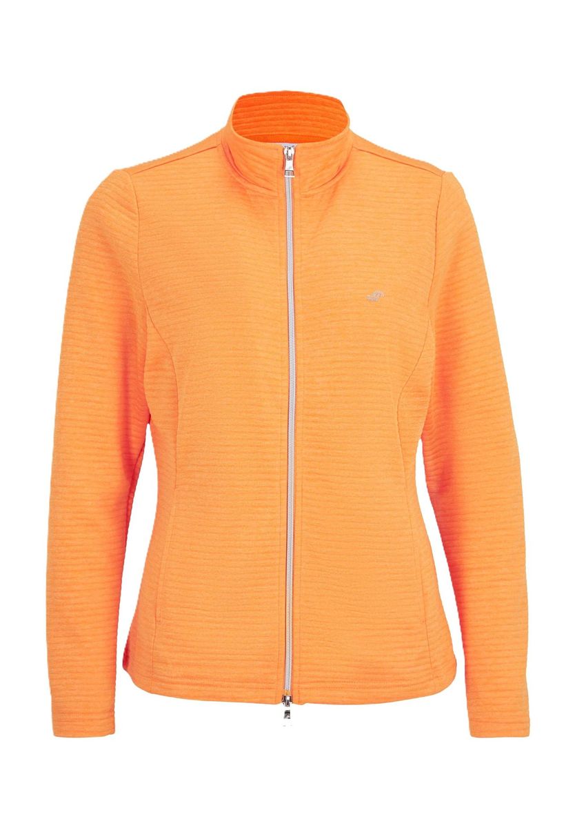 Strukturierte Damen-Strickjacke mit Reißverschluss