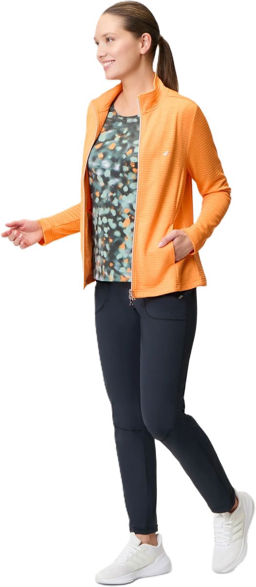 Strukturierte Damen-Strickjacke mit Reißverschluss