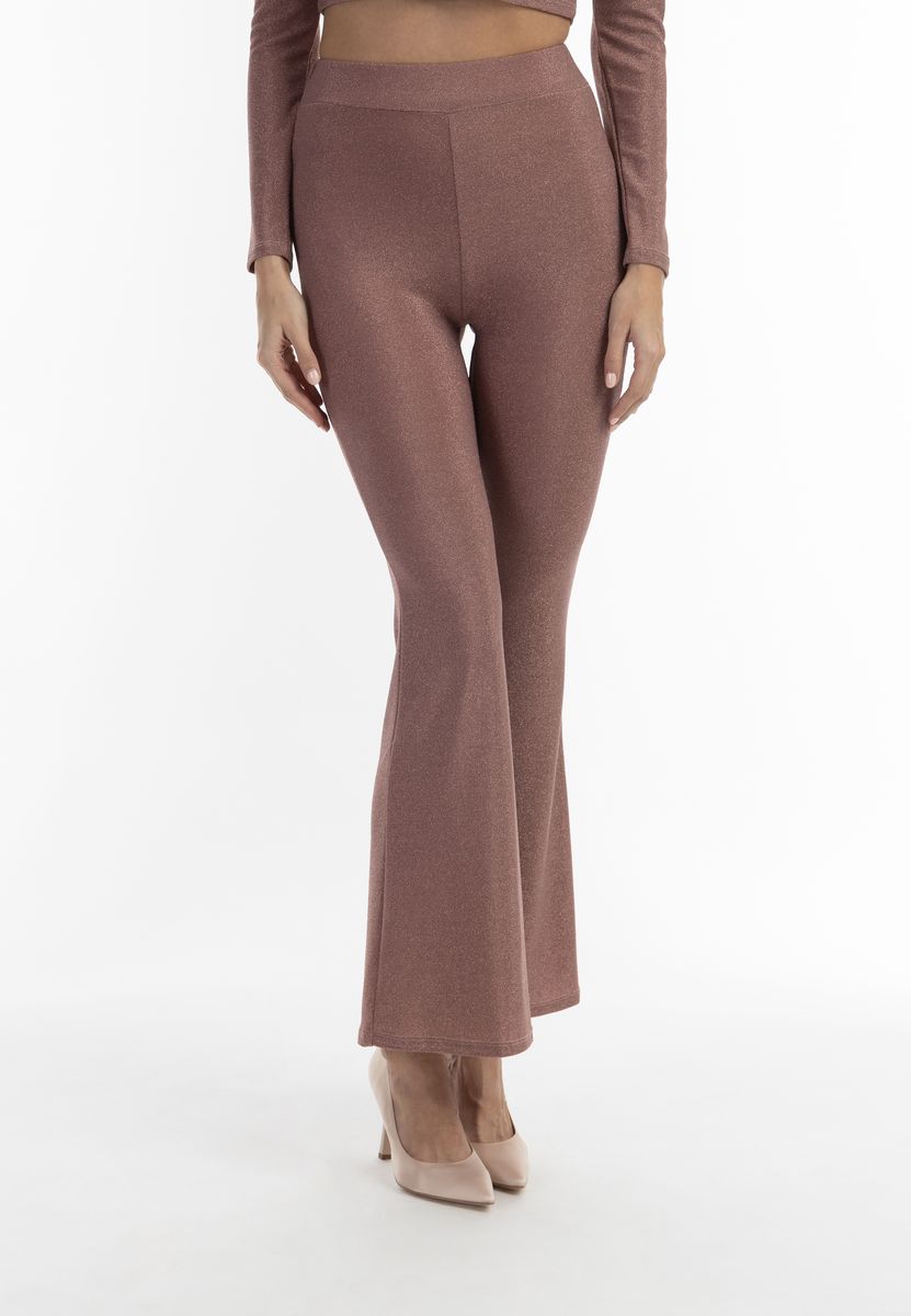 Schimmernde Jersey-Hose mit Schlag