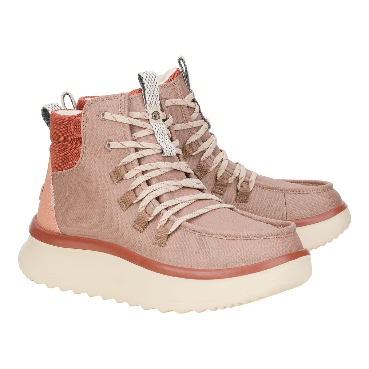 HEYDUDE Wendy Peak Apres PU beschichtetes Segeltuch Damen Wüste braun Stiefel