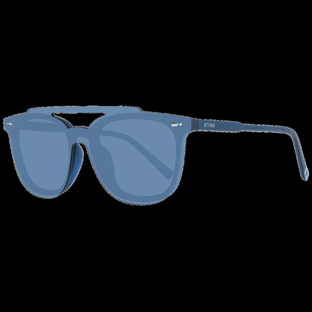 Blaue Aviator-Sonnenbrille mit Augenbrauensteg
