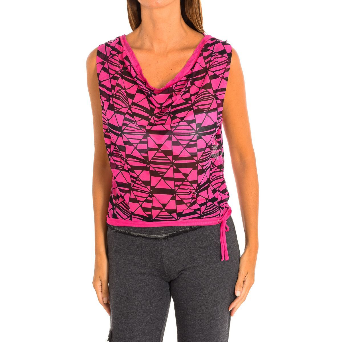Mesh-Top mit geometrischem Muster