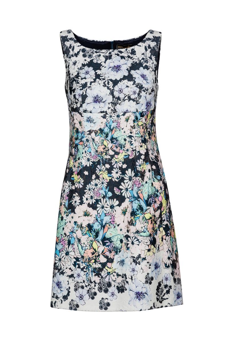 Ärmelloses Empire-Kleid mit Blumendruck