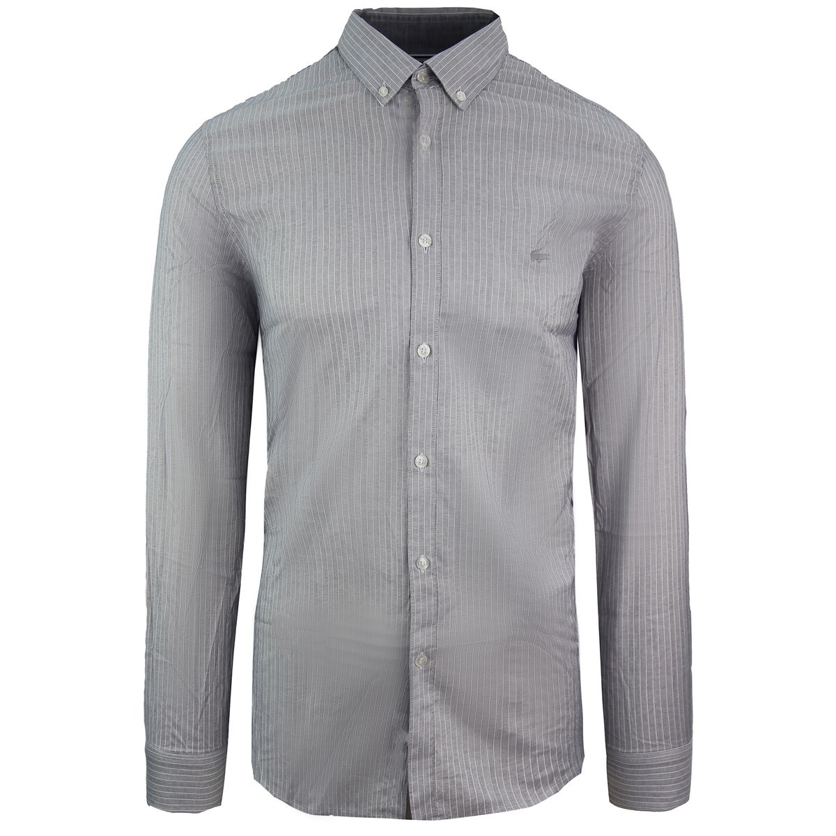 Lacoste Slim Fit Oxford Mens Grey gewebte Hemd