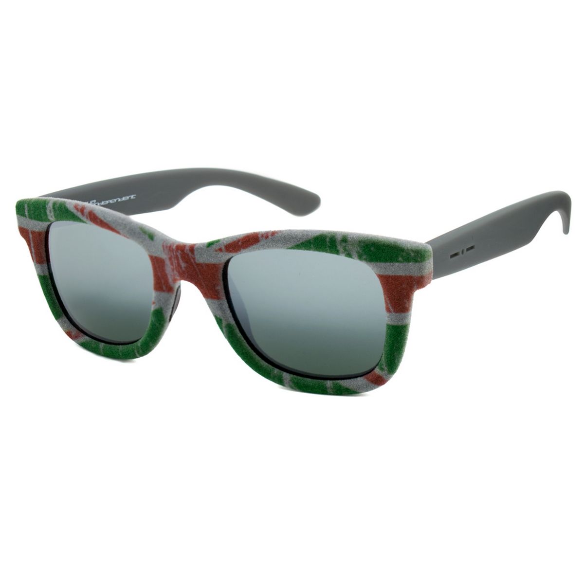 Gemusterte Sonnenbrille mit quadratischem Rahmen