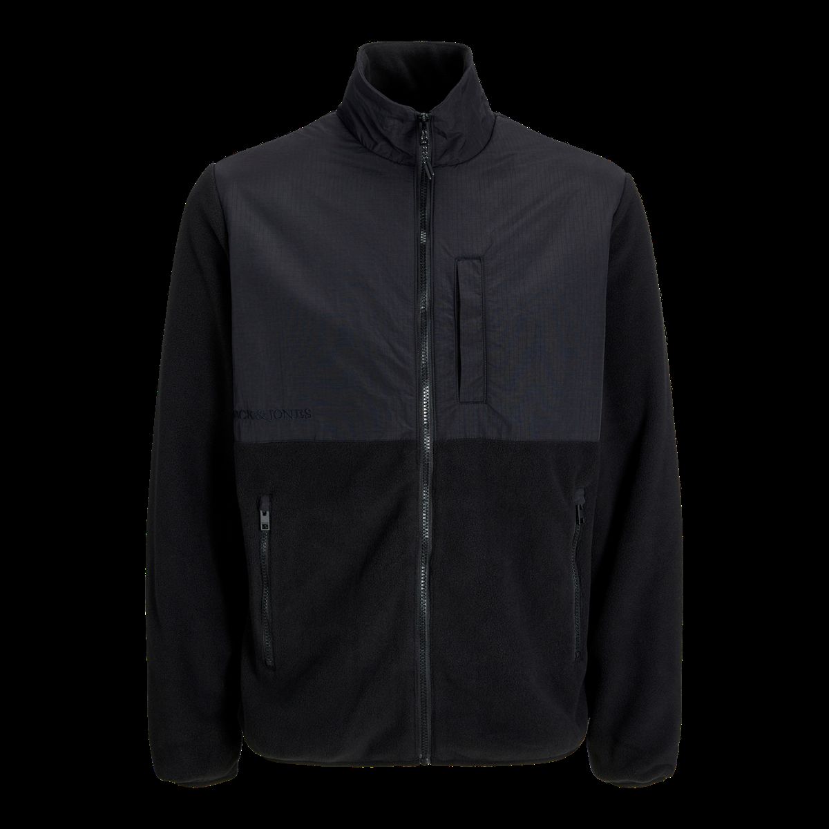 Fleecejacke mit Reißverschluss und Farbblock