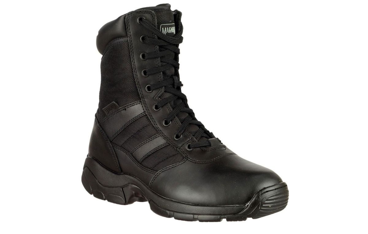 Schwarzer taktischer Uniformstiefel aus Leder