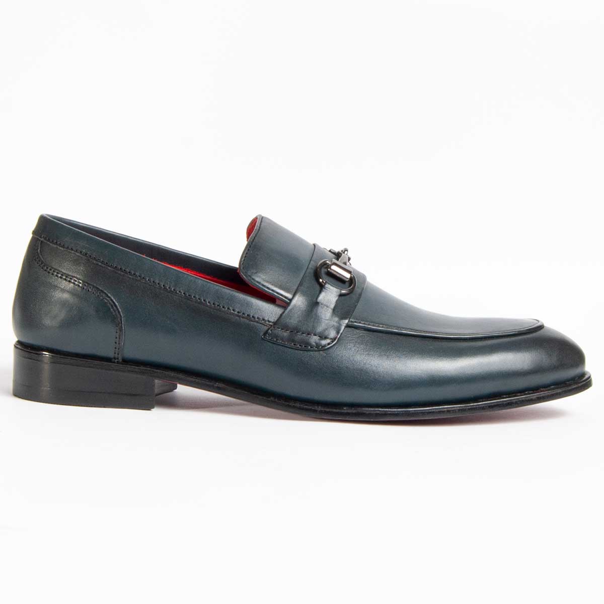 Herren Leder Slipper mit Zierspange
