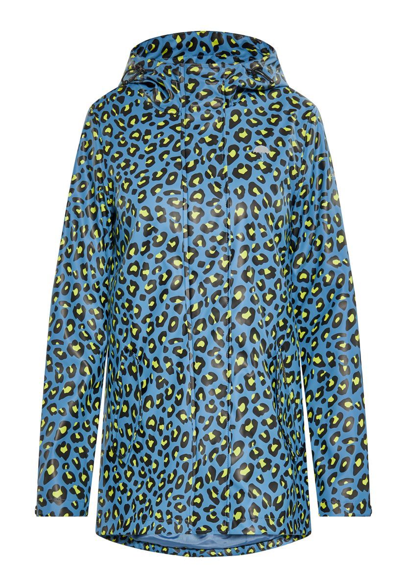 Schmuddelwedda Regenjacke Damen Stahlblau Limette Leo
