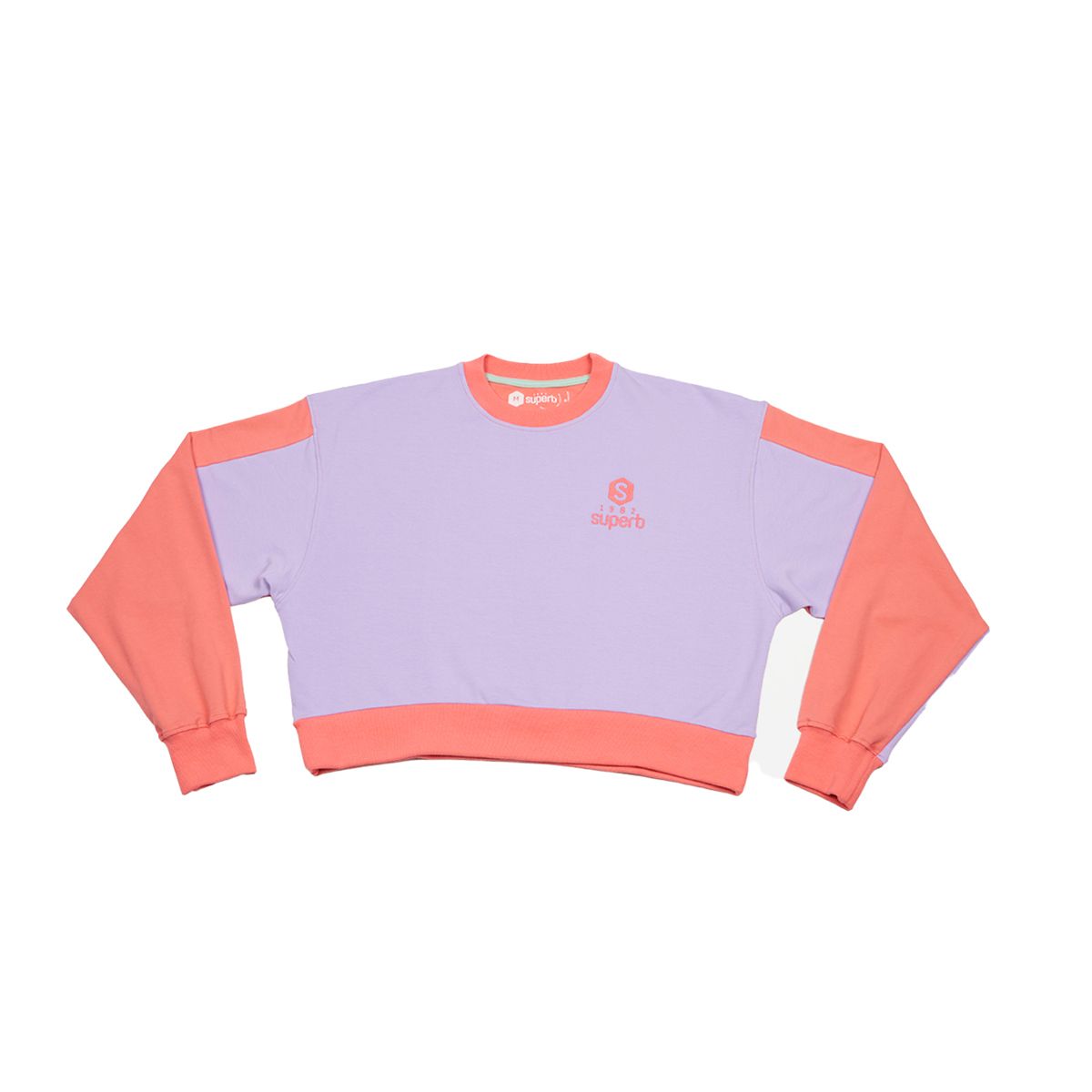 Verkürztes Sweatshirt mit Rundhalsausschnitt