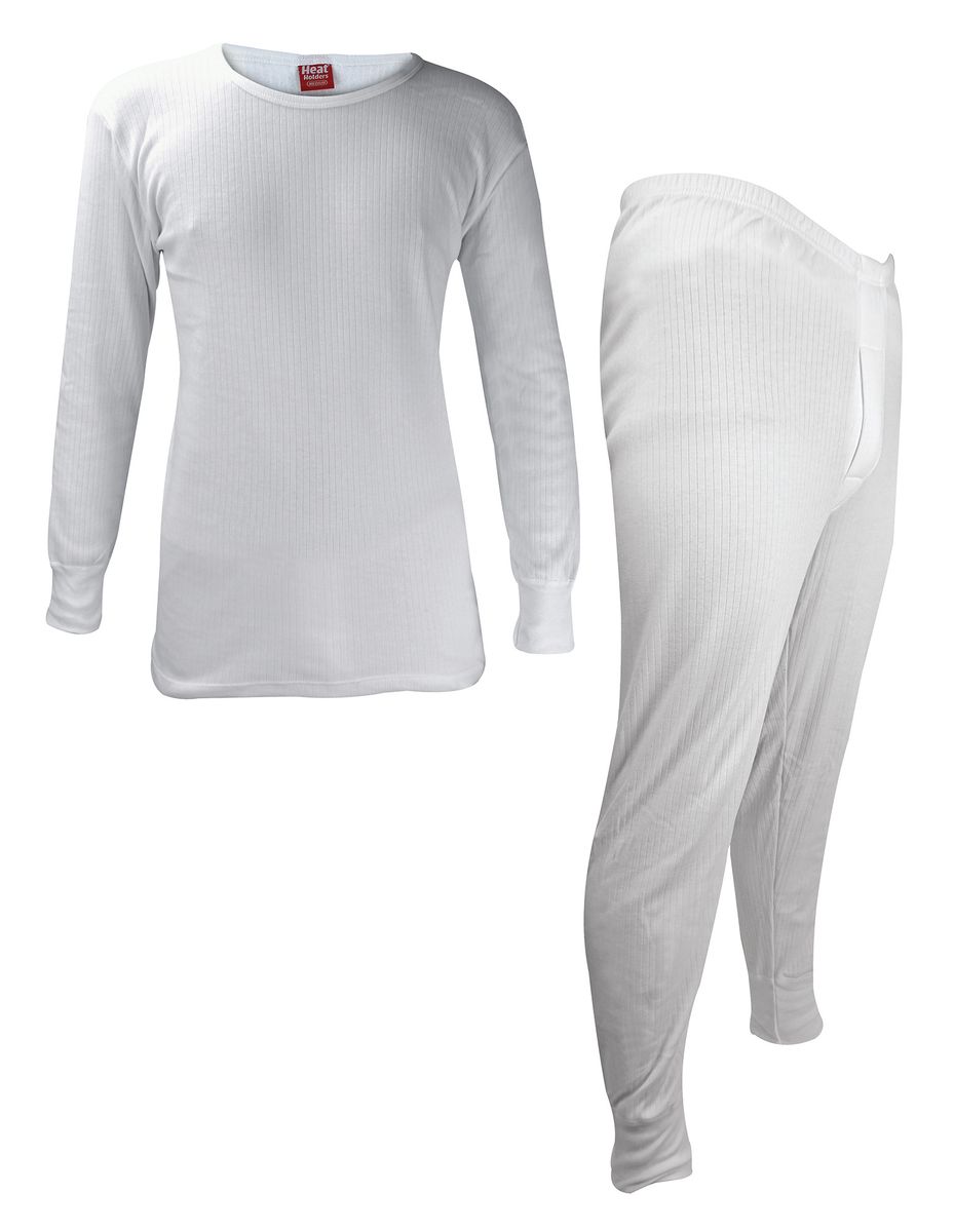 Herren-Thermo-Unterwäsche-Set | Wärmespeicher | Winter-Langarm-Top & Long Johns - Weiß