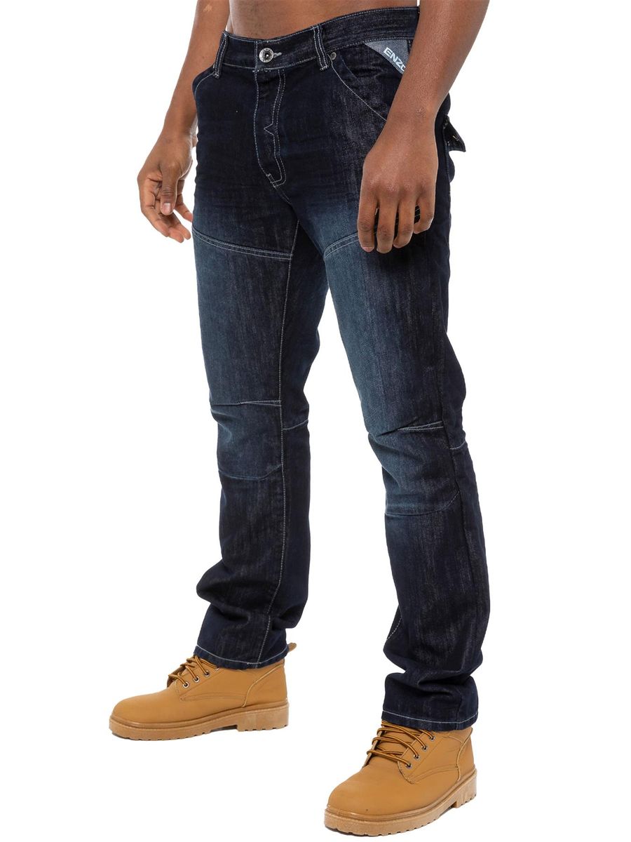 Herren Jeans mit geradem Bein, dunkle Waschung
