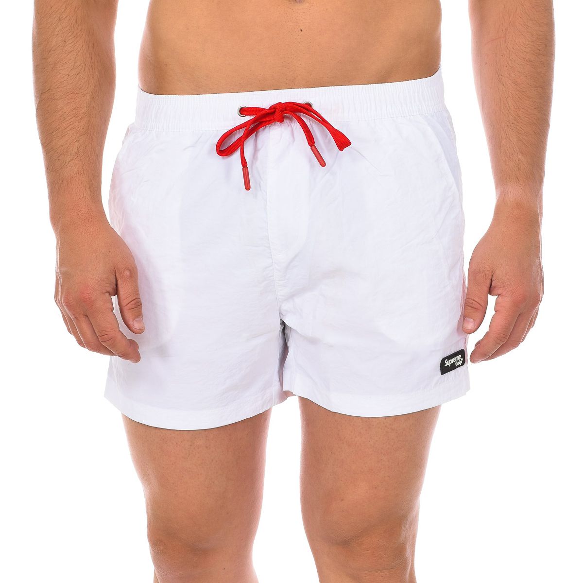 Herren Einfarbige Weiße Badeshorts