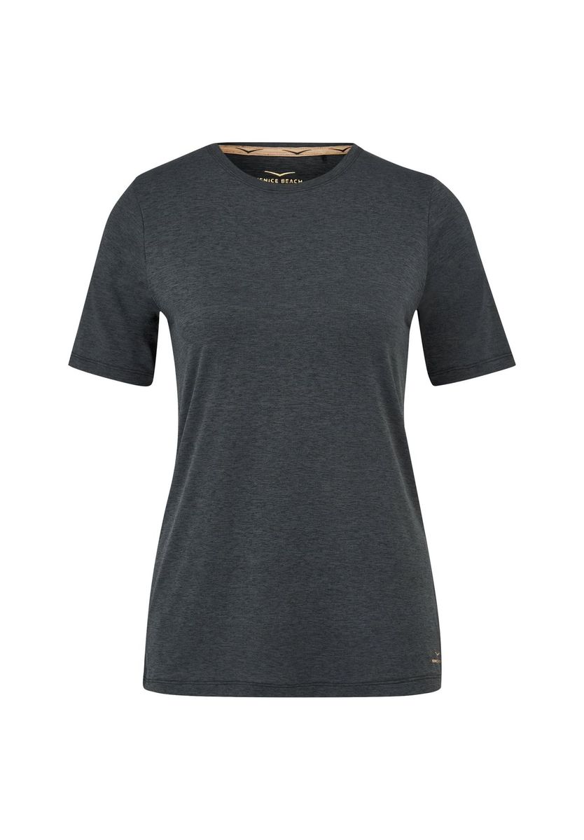 Klassisches meliertes Rundhals-T-Shirt