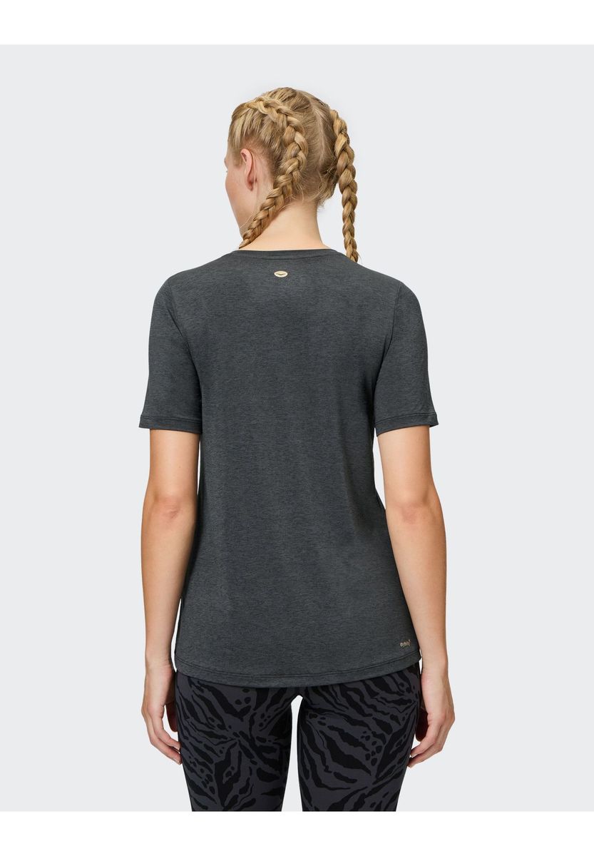 Klassisches meliertes Rundhals-T-Shirt