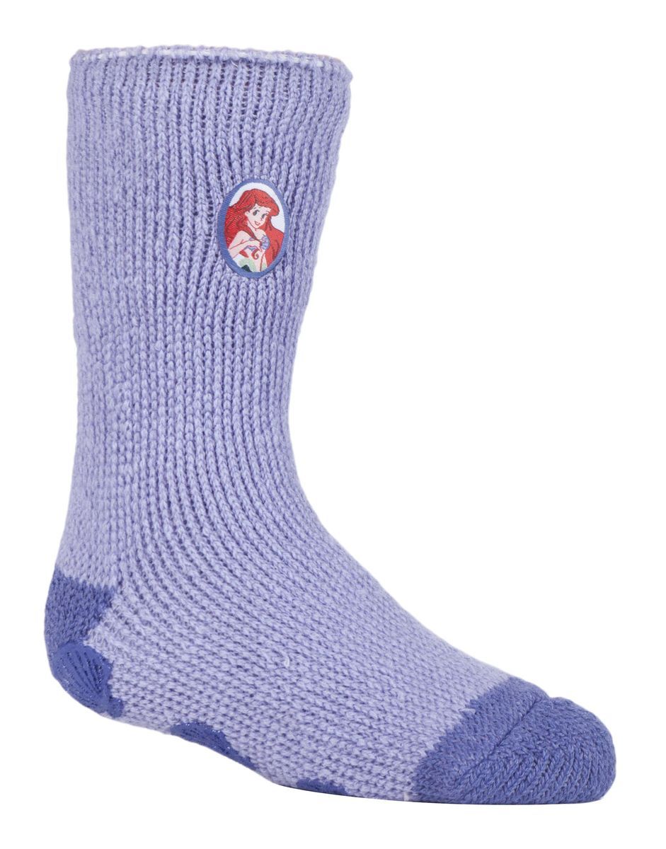 Wärmehalter - Kinder Charakter rutschfeste 2.3 TOG Winter warme thermische Pantoffelsocken mit Greifern - Kleine Meerjungfrau