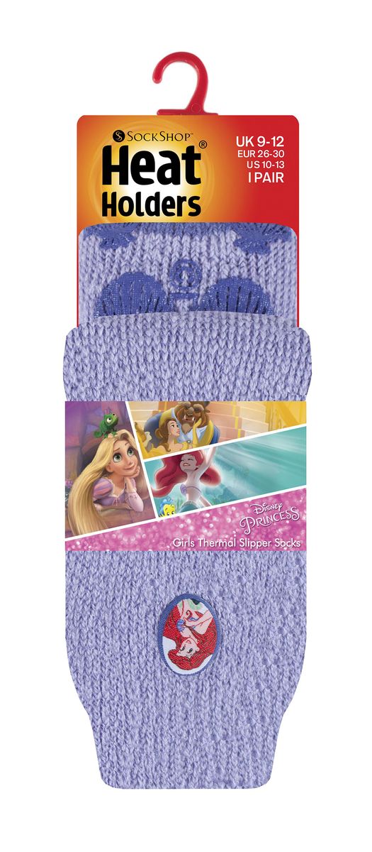 Wärmehalter - Kinder Charakter rutschfeste 2.3 TOG Winter warme thermische Pantoffelsocken mit Greifern - Kleine Meerjungfrau