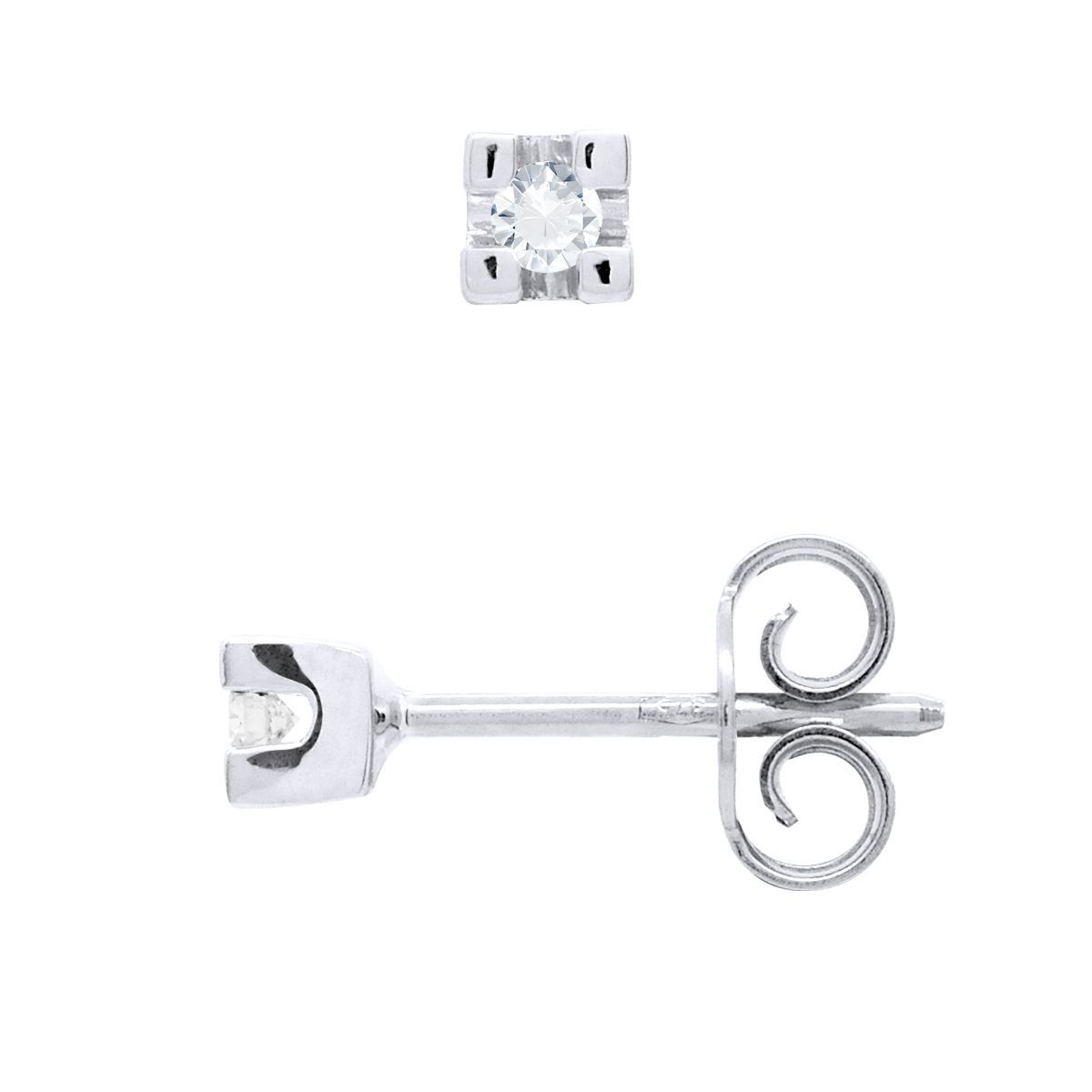 Solitär-Diamant-Ohrstecker aus Weißgold