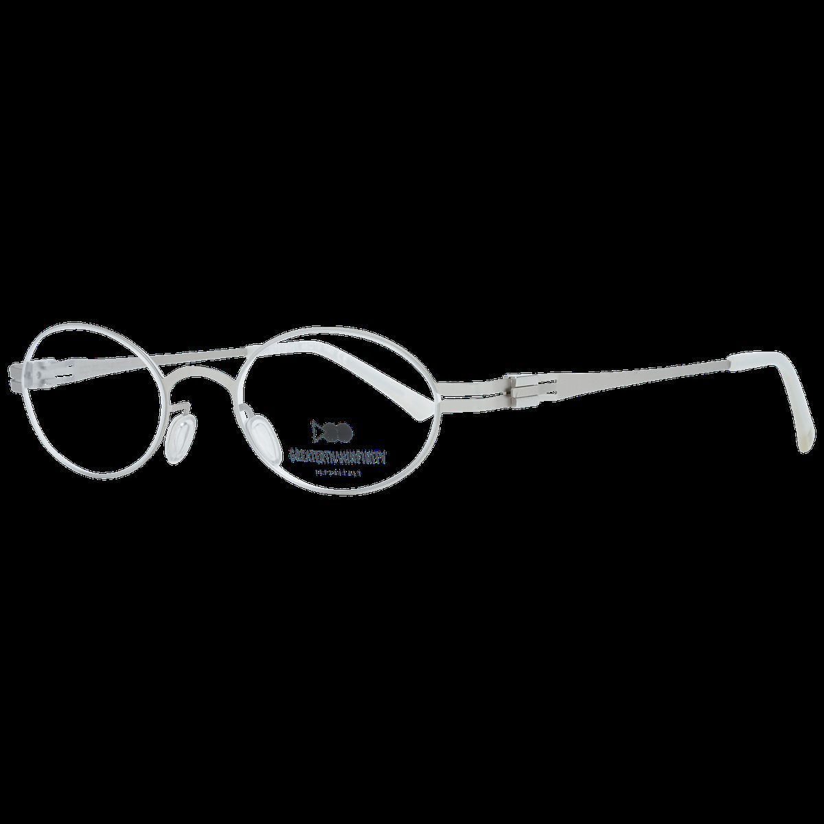 Silberfarbene ovale Vollrandbrille