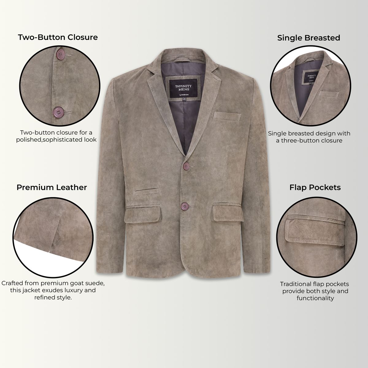 Schmal geschnittener italienischer Wildlederblazer