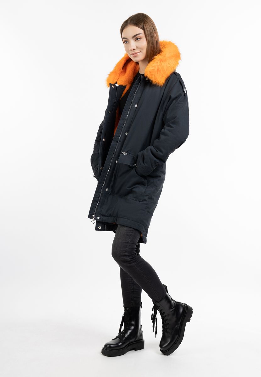 Wattierter Winterparka mit Kunstfellbesatz