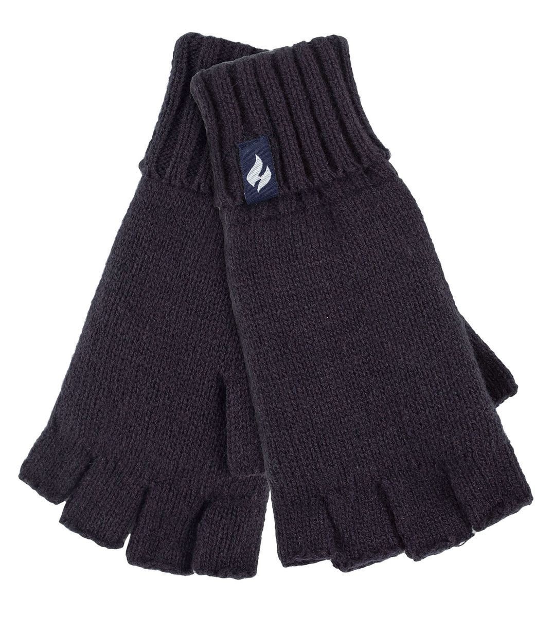 Solide gestrickte fingerlose Damenhandschuhe | WÄRMEHALTER | Marineblau
