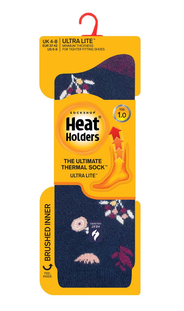 Thermosocken mit Blumenmuster Ultra Lite