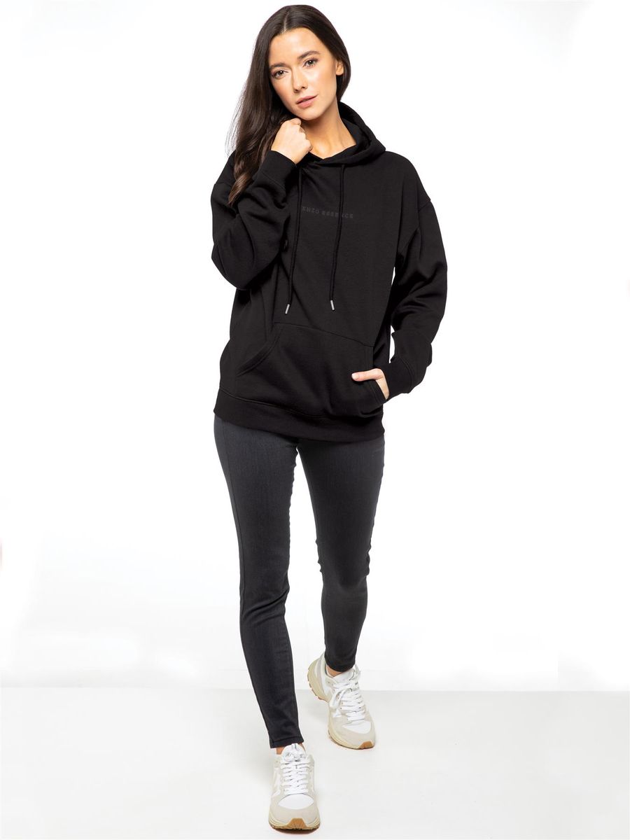 Übergroßer Fleece-gefütterter Kapuzenpullover