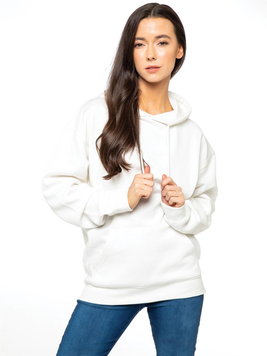 Übergroßer Fleece-gefütterter Kapuzenpullover