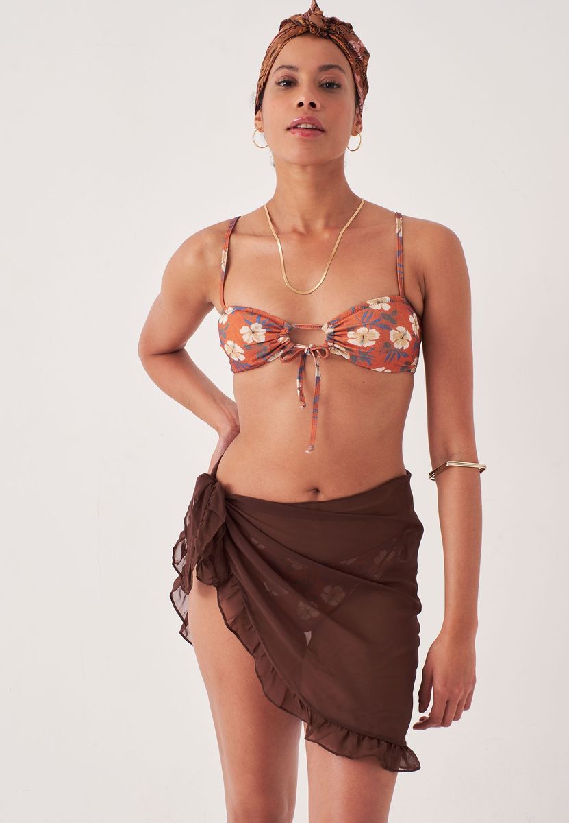 Gerüschter, durchsichtiger Strand Sarong Pareo