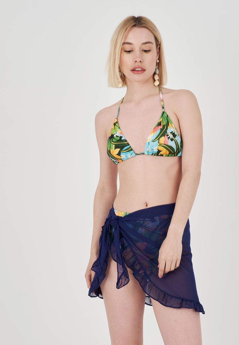 Gerüschter, durchsichtiger Strand Sarong Pareo