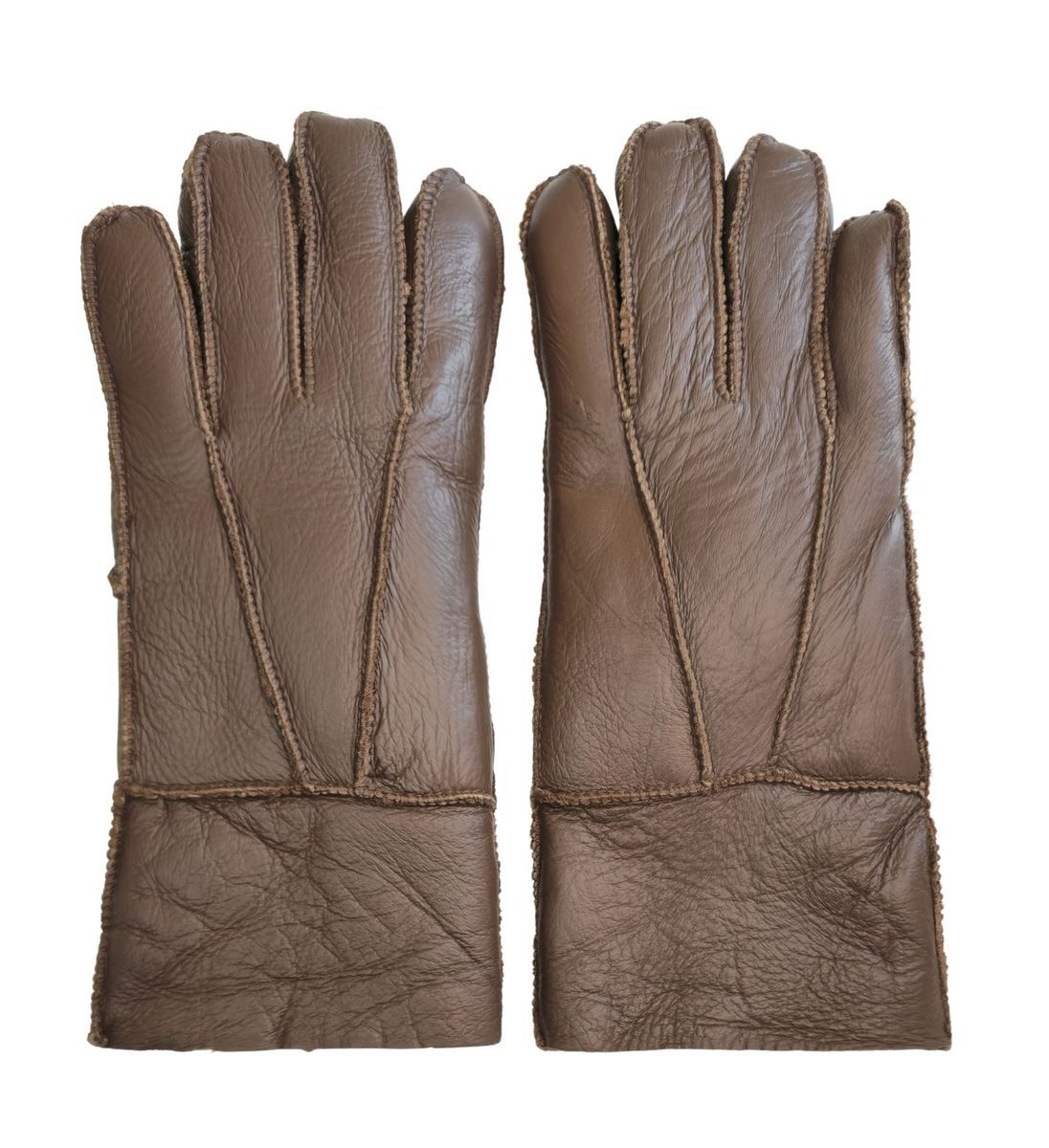 Weiche Lammfell-Lederhandschuhe mit Stulpe