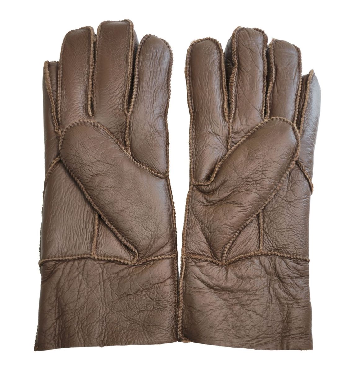 Schaffell-Handschuhe mit aufrollbarer Manschette