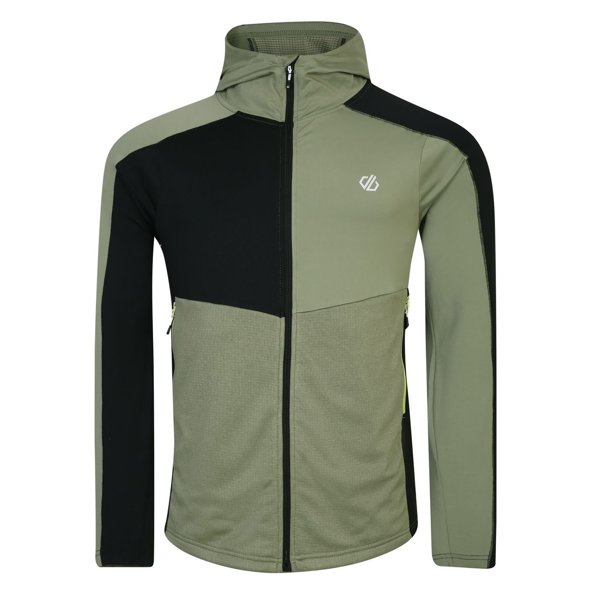 Dare 2B - "Assimilate" Midlayer mit Kapuze für Herren (Ölgrün/Grünalgen/Schwarz)