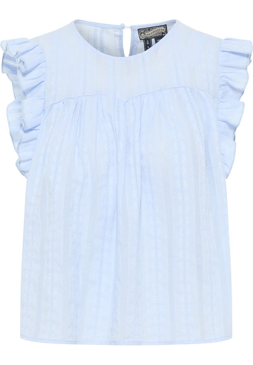 Dreimaster Bluse Damen Hellblau
