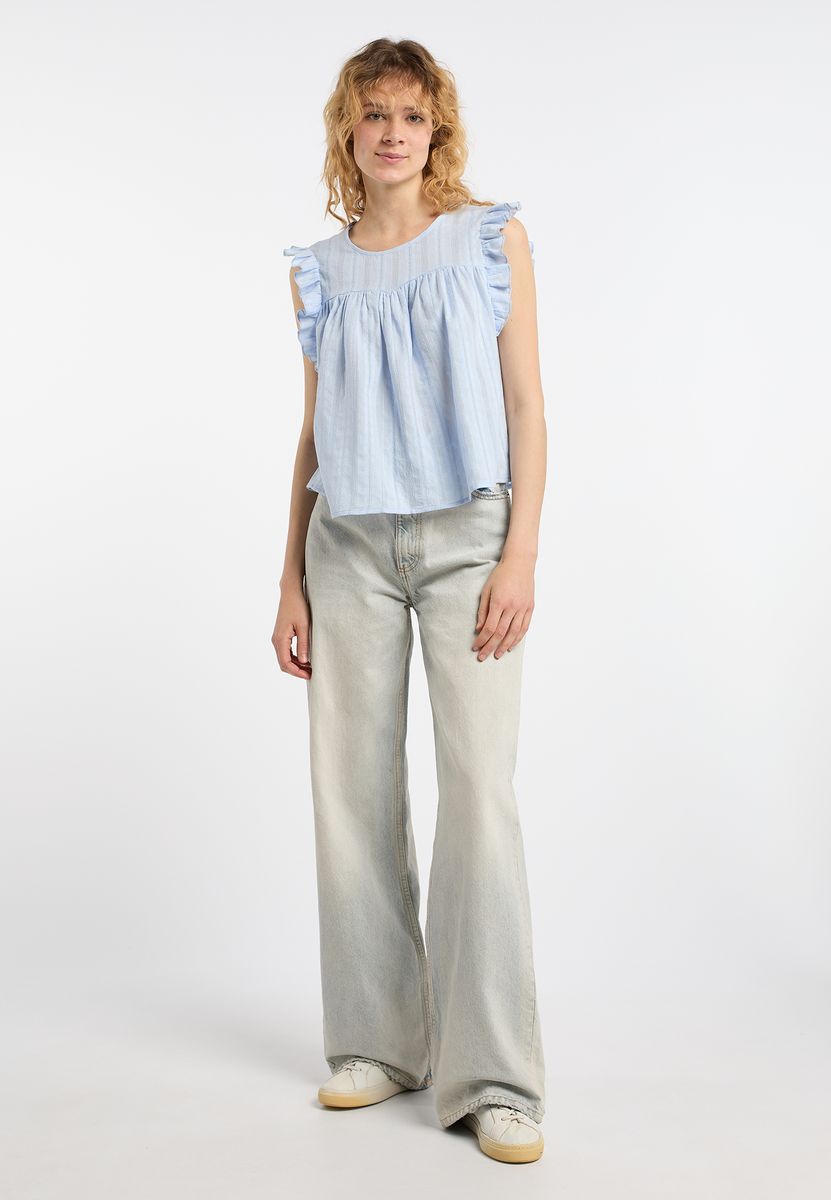 Bestickte Bluse mit Rüschenärmeln