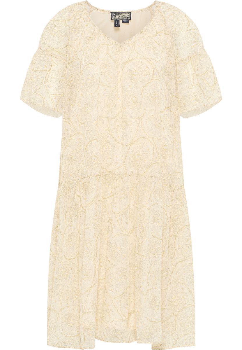 Dreimaster Kleid Damen Wollweiss Mehrfarbig