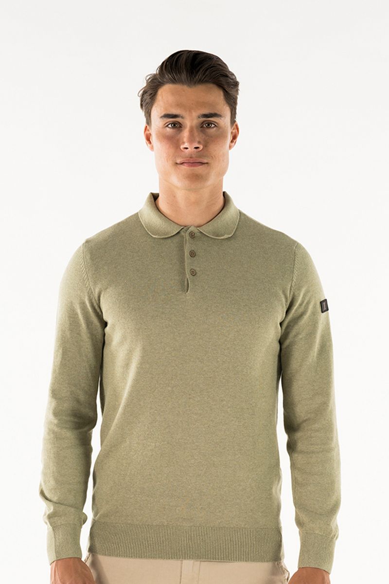 Langärmeliges Strick-Poloshirt
