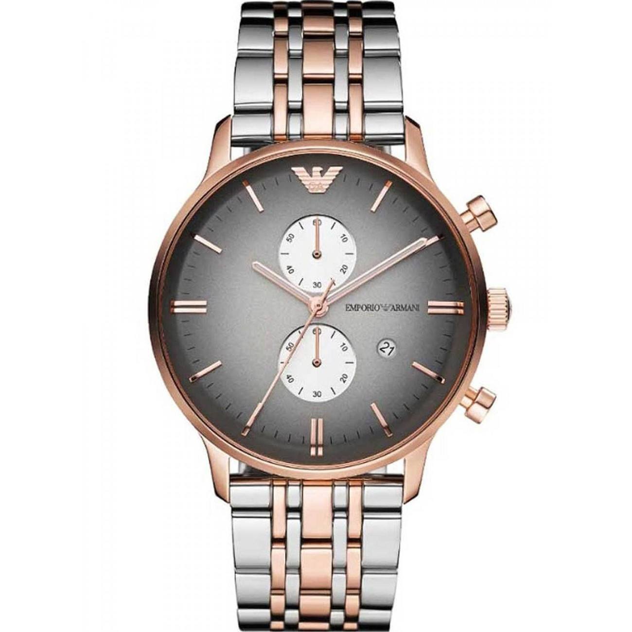 Zweifarbige Chronographenuhr aus Edelstahl