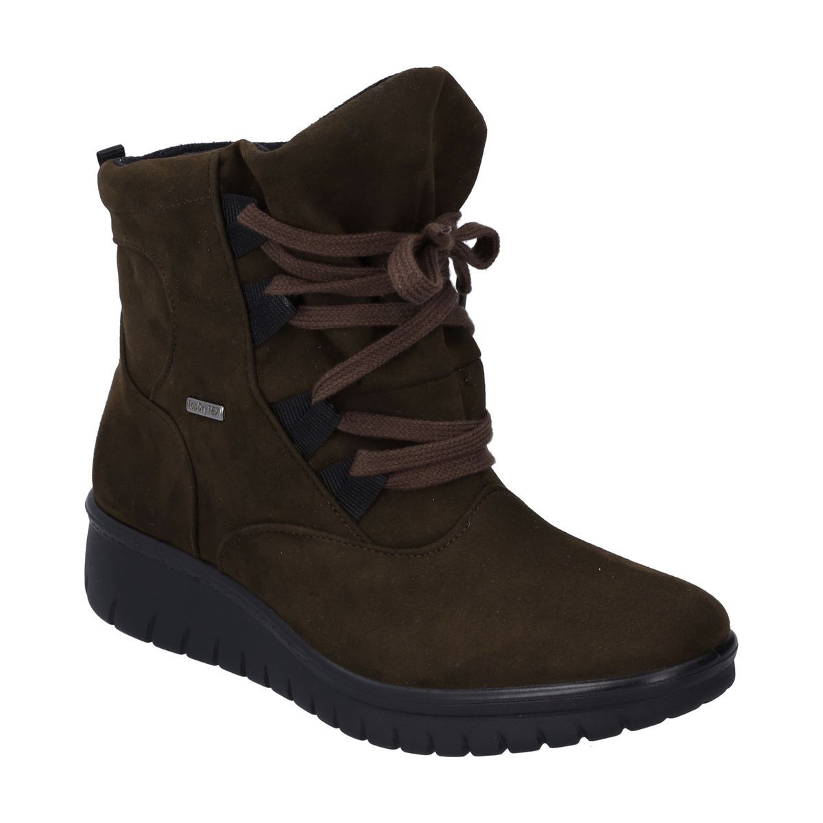 Schnürstiefelette mit Keilabsatz
