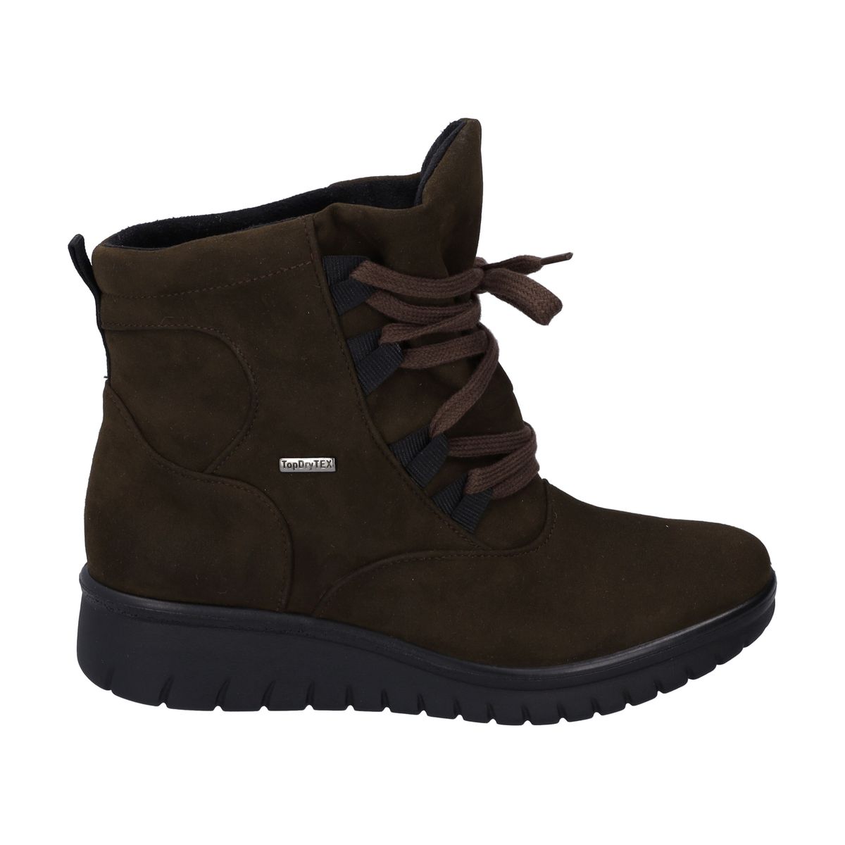 Schnürstiefeletten aus Wildlederimitat