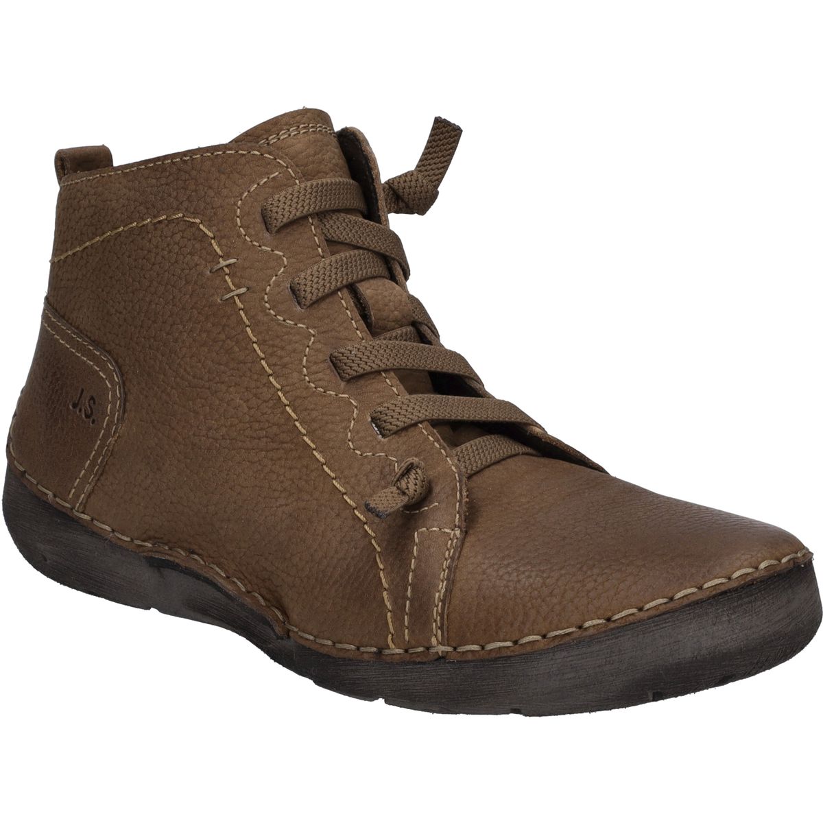 Lässiger Leder Schnürstiefelette