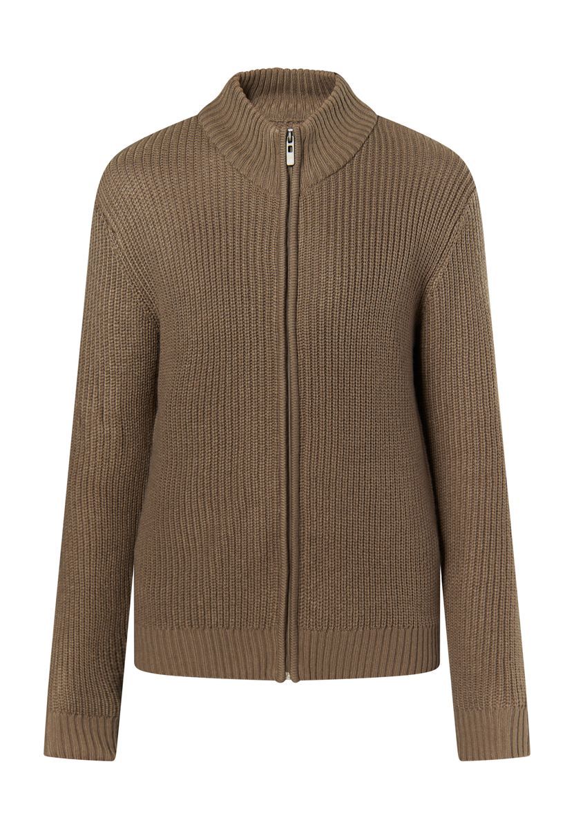 Herren Strickjacke mit Reißverschluss und Rippenmuster